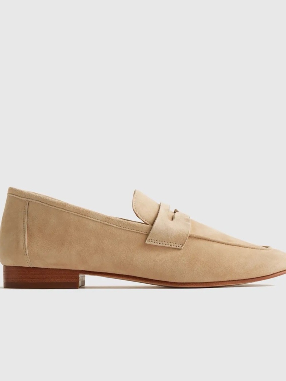 Quince Italian Suede Penny Loafers in Almond - Never Worn! Size 8.5